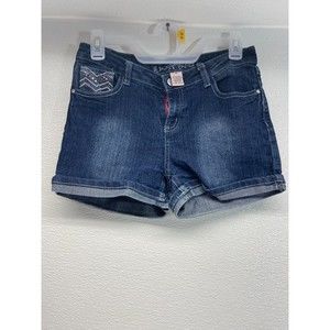 Almost Famous Girls Blue Denim Shorts Embroidered And Studded Size: 14